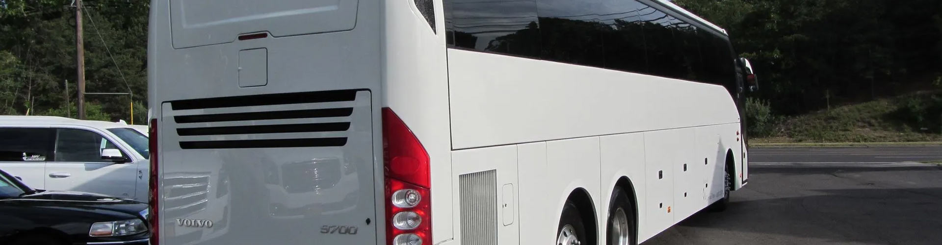 A double-decker bus in a Maryland parking lot